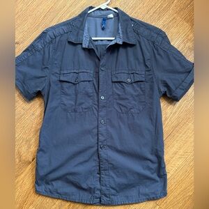 Men's Short-Sleeve Button-Up Shirt - Navy